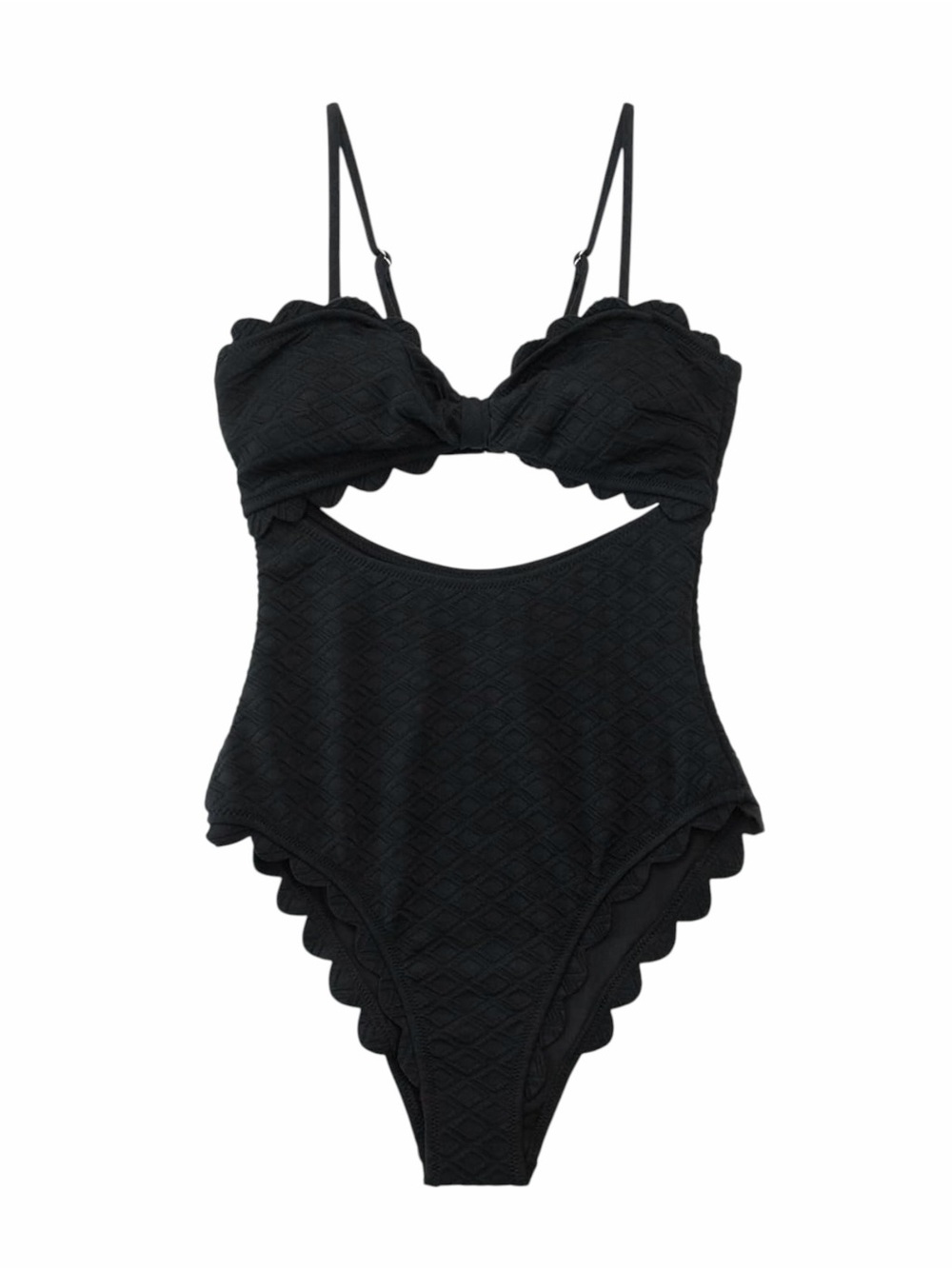 CUPSHE Women's One Piece Swimsuit Sexy Cutout Scallop Trim Size Medium New